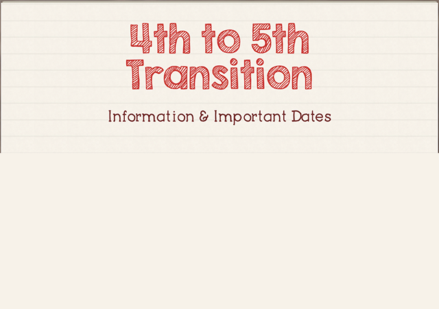  4th to 5th grade transition information